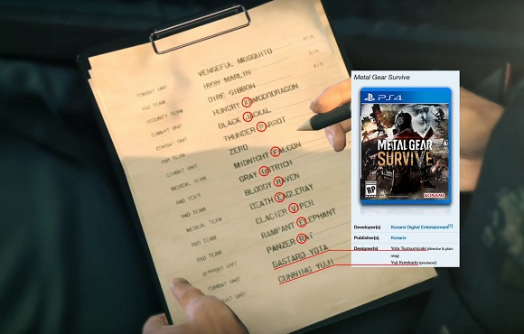 Metal gear survive mensaje oculto